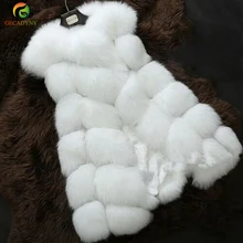 Зимнее женское пальто из искусственного меха, новая модная повседневная теплая приталенная жилетка без рукавов из искусственного лисьего меха, зимняя женская куртка Casaco Feminino