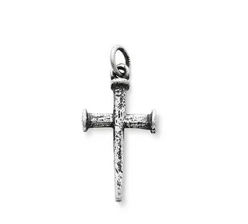 

Nail Cross Small charm antique silver plated jewelry