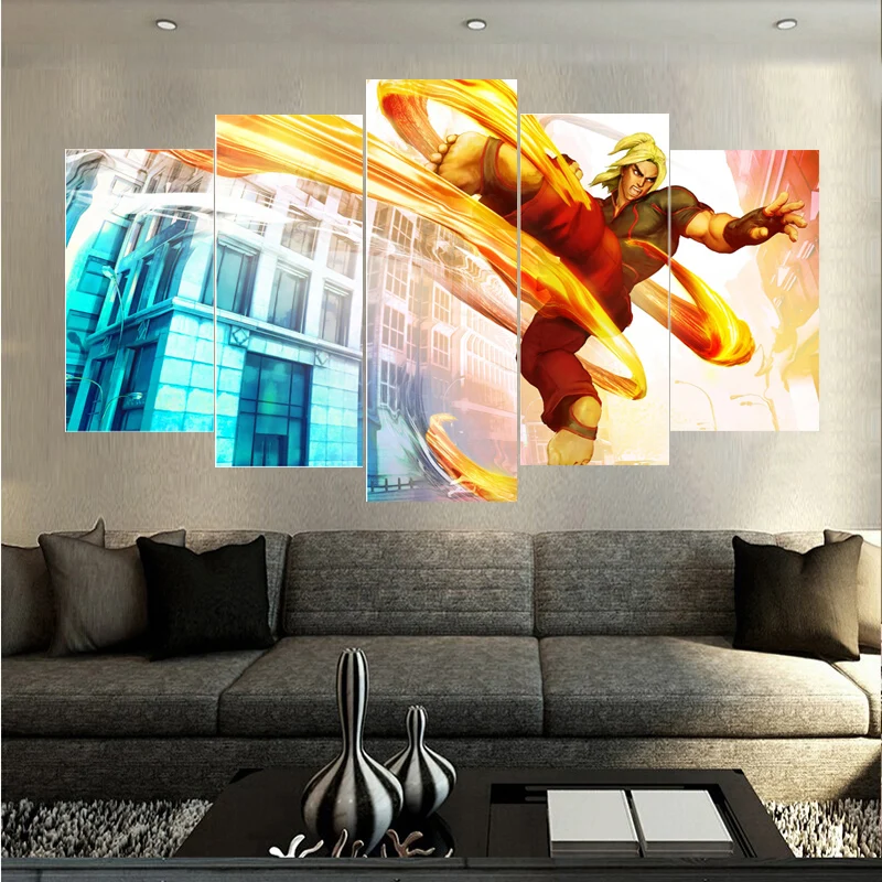 Promotion Hot Sale 5 Pieces Game Poster HD Canvas Spray Printing Home Decoration Paintings Unframed Dropshipping | Дом и сад