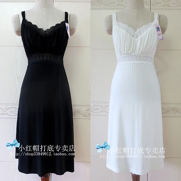 Vintage Summer All Match Black White Modal Cotton Spaghetti Strap Vintage Summer All Match Black White Modal Cotton Spaghetti Strap Basic Skirt One Piece