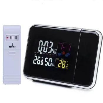 

Digital Projection Alarm Clock with Temperature Thermometer Humidity Hygrometer/Bedside Wake Up Projector Clock Weather Station