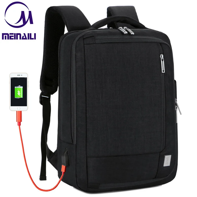 

Business Mens 15.6 Inch Laptop Backpack USB Recharging Male Waterproof Travel Mochila Teenage Stuendt School Back Pack