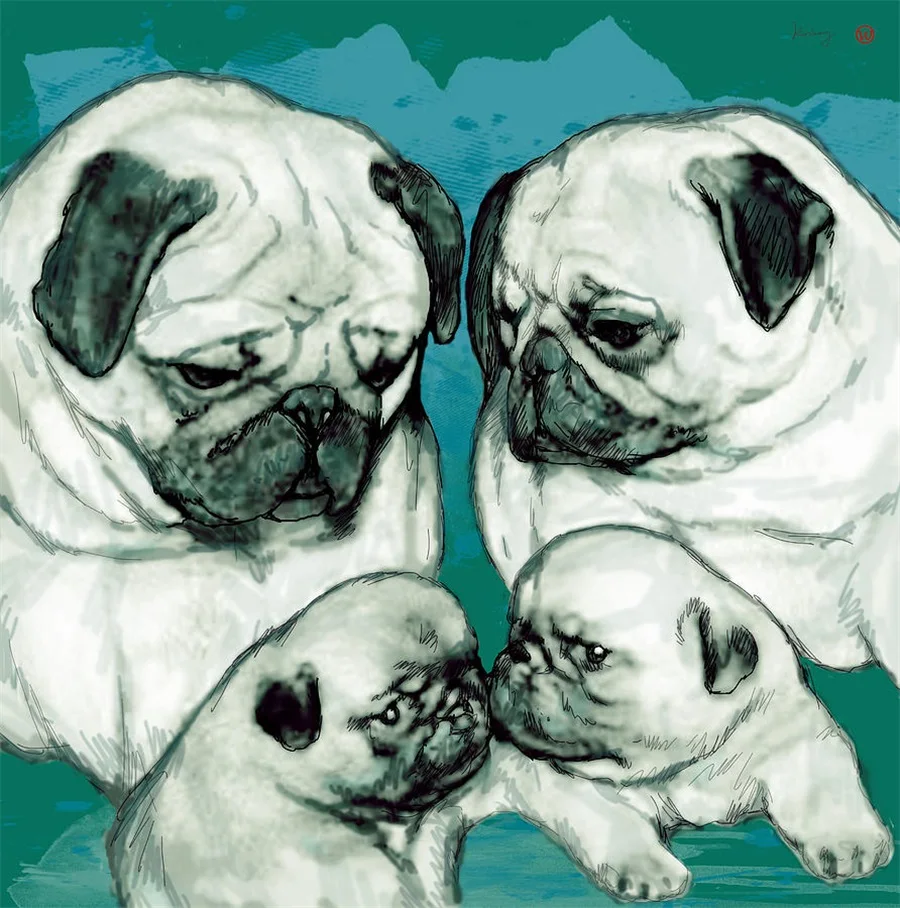 Pop Art French Bulldog Family Dog Puppy Diamonds Crystal Diamond