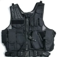 Военные, армейские, охотничьи боевые жилет-Кобура сверхмощный обычный черный