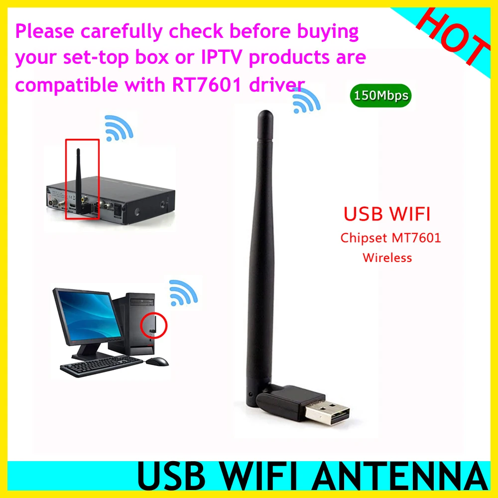 Горячий MT7601 MTK7601 внешний USB WiFi адаптер антенный ключ для v9 pro v9super Skysat S2020 V20 GTMEDIA V7SHD