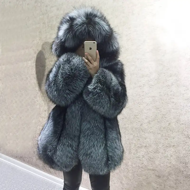 Silver fur jacket Clearance
