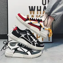 Новые Модные дышащие мужские спортивные кроссовки корейские студенческие Нескользящие балансные спортивные туфли на толстой подошве для скейтбординга