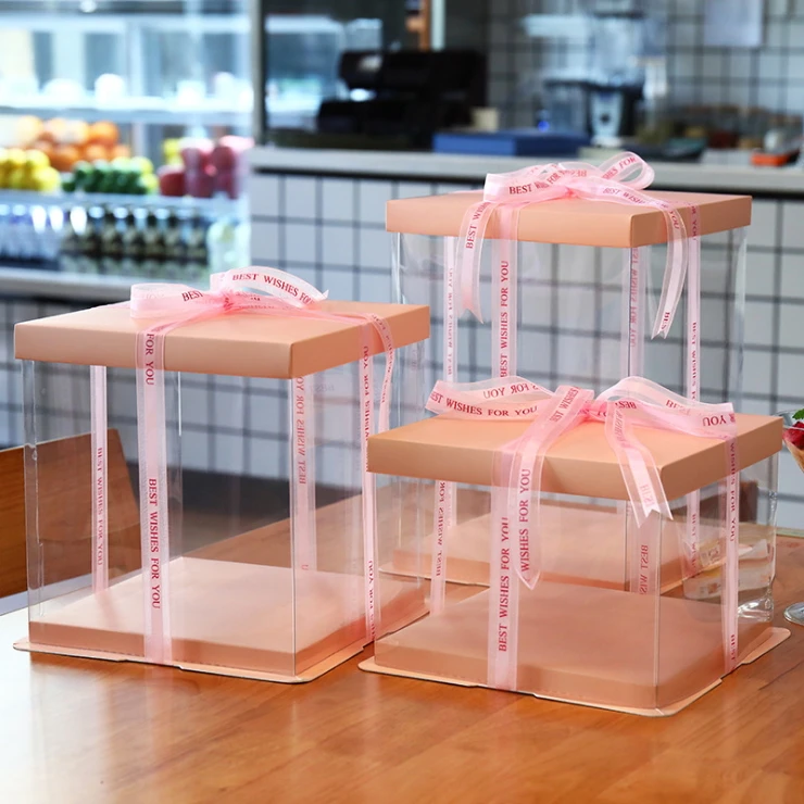 

4PCS Pink Cover PVC Clear Gift Boxes Toy Car Model Display Packaging 5 sizes Dust Proof Storage Protection Box Large gift box