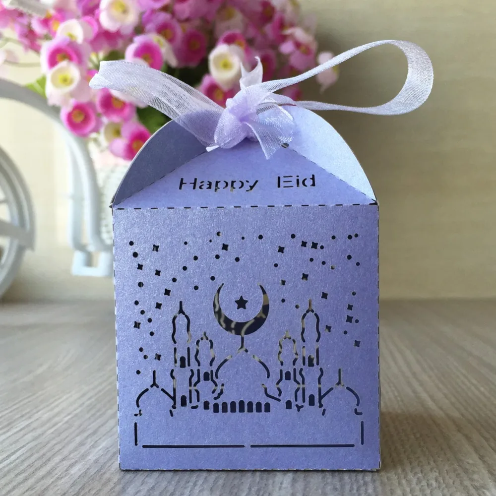 50 шт Горячая продажа жемчуг лазерной резки бумага мусульманский Eid ul Fitr маленькая