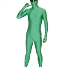 Зеленый чужой лайкра спандекс костюм унисекс Фетиш Zentai костюмы(D1-004