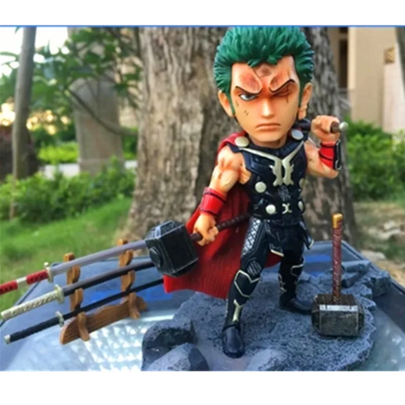 

ONE PIECE Princekin Roronoa Zoro Cosplay SD The Avengers Thor PVC Action Figure Collection Model Toy G2340