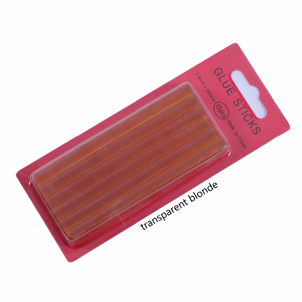 Hair Extension Glue Stick Hair Extension Glue Keratin Glue 12pcs/lot 0.7*10 cm Hot Melt Glue Sticks Keratin Fusion Gun for Hair Extensions DIY tools