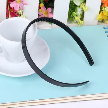 

10PCS 10mm 2/5" Plain Black ABS Plastic hair Headbands with lateral teeth suitable to DIY hair accessories,Eco-friendly material