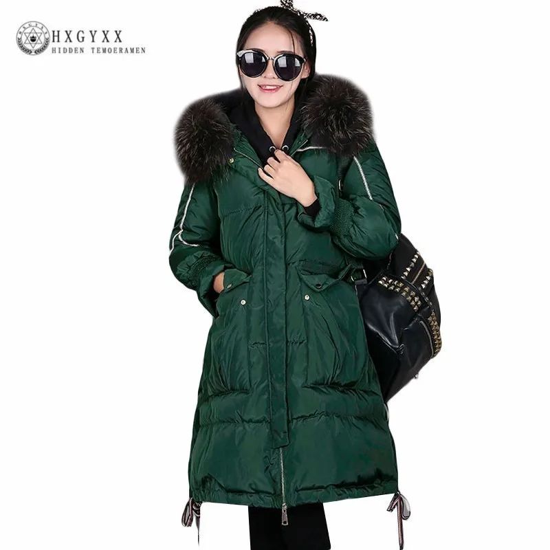 2018 Goose Feather Jacket Woman Winter Duck Down Coat Plus Size Long