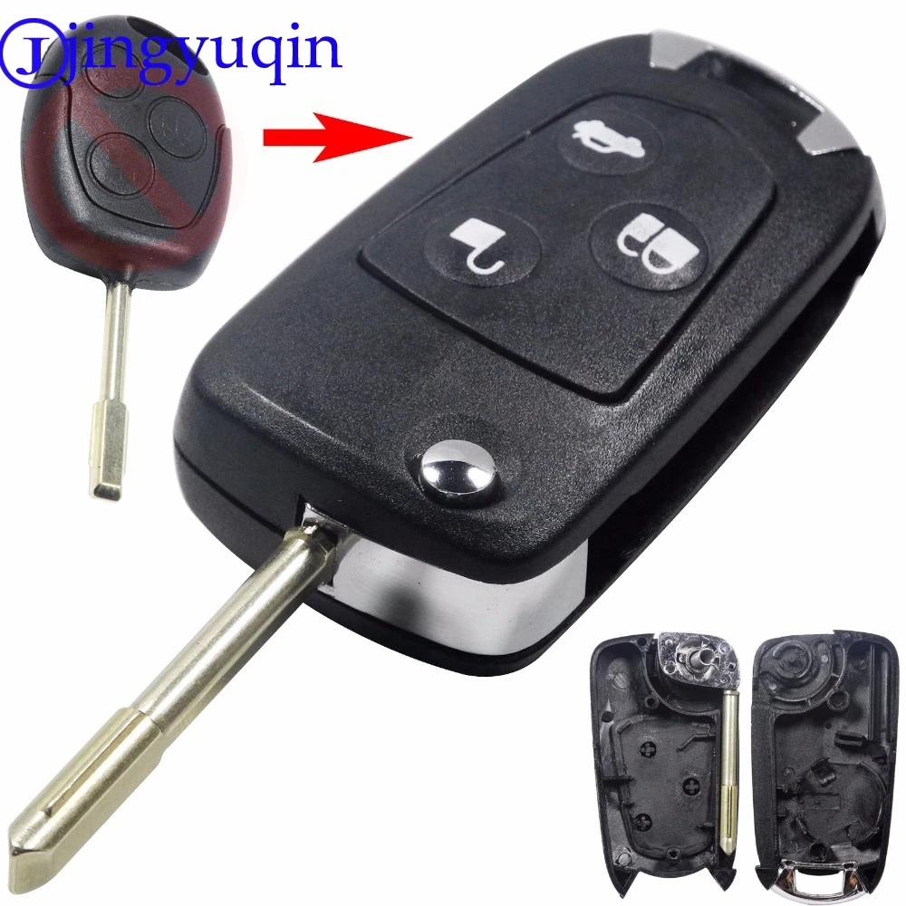 

jingyuqin 3 Buttons Refit Remote Folding Car Key Flip Shell Case Stying Cover For Ford Focus KA Mondeo Uncut Blank Fob