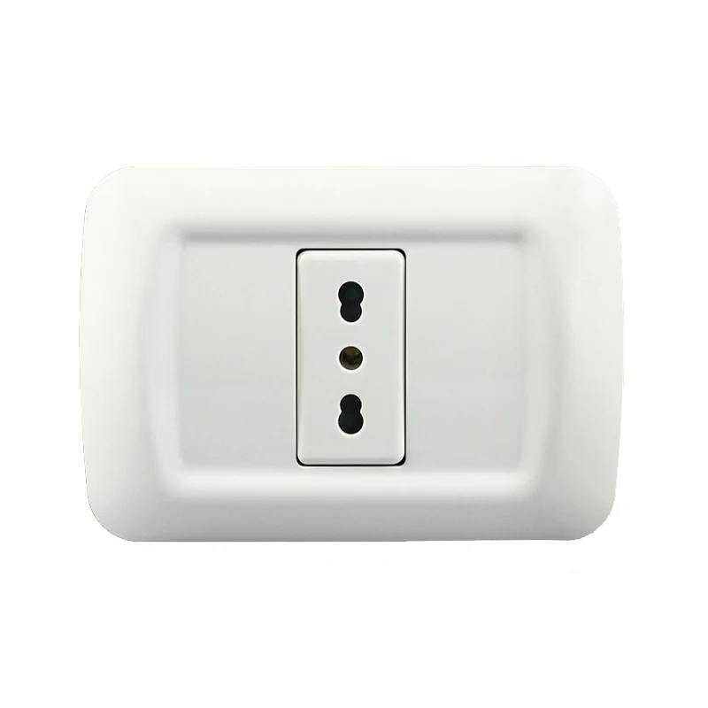 250V 16A Syria Uruguay Chile Italy Three Round Hole Wall Power Socket