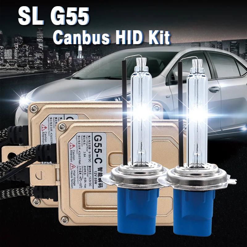 SKYJOYCE Canbus HID конверсионный комплект 55 Вт G55-C Интеллектуальный HID Canbus балласт 5500 к Быстрый Яркий H1 H3 H7 H11 9005 9006 HID лампа