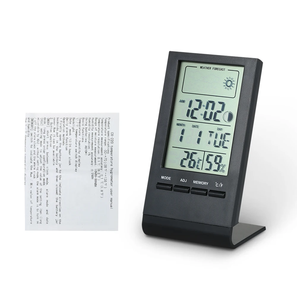 Мини цифровой измеритель температуры и влажности термометр закрытый гигрометр контрольный датчик будильник с макс мин дисплей значения