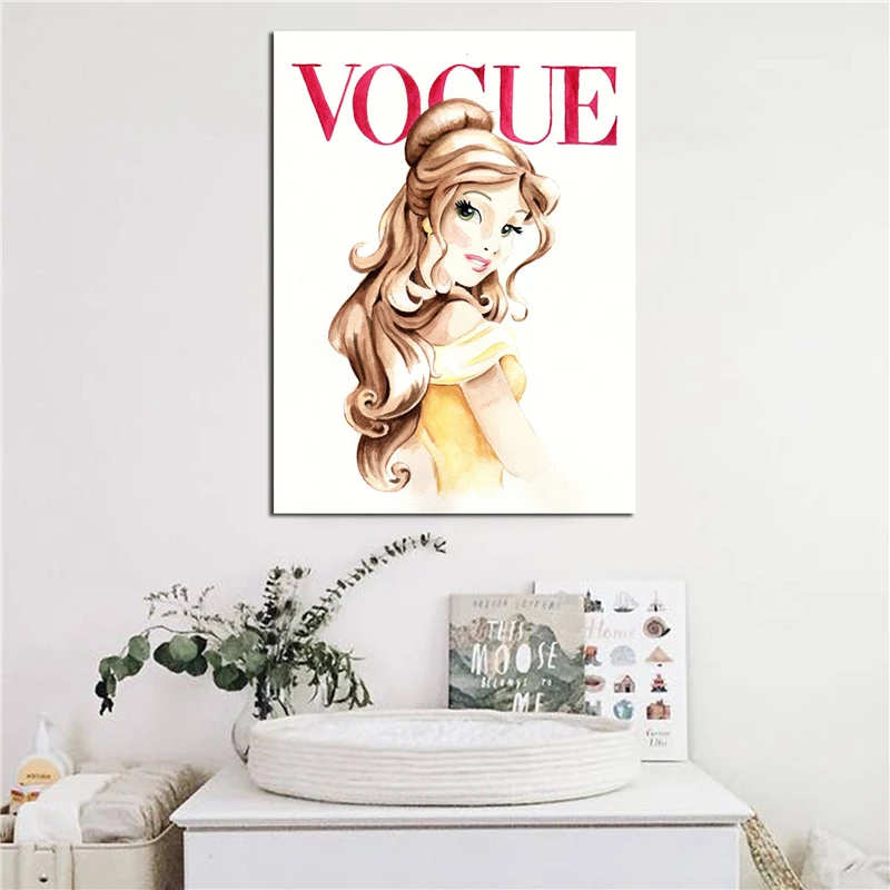 Beauty And Beast Belle Vogue Magazine Cover Art Canvas