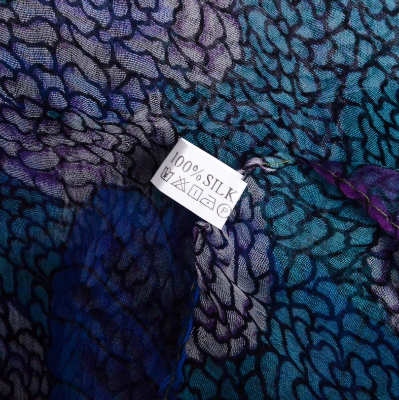 [BYSIFA] синий фиолетовый женский шелковый шарф новые аксессуары модные брендовые тонкие длинные шарфы 170*105 см женский шарф весна осень