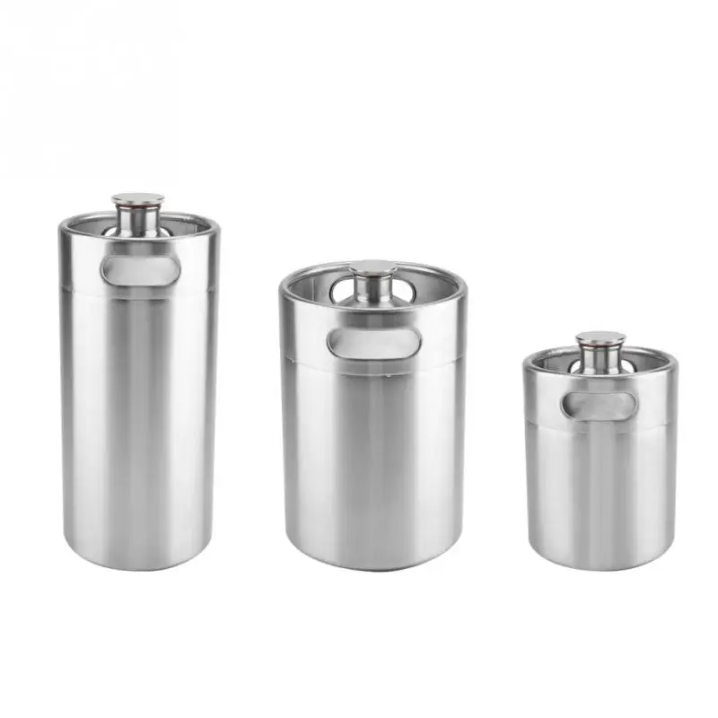 

5L/3.6L/2L Mini Keg Beer Growler Portable Beer Bottle Newest 304 Stainless Steel Home Beer Making Bar Accessories Tool