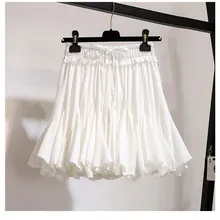 Весенние шифоновые плиссированные юбки с высокой талией для женщин Harajuku летние мини юбки сексуальные женские белые черные пляжные юбки