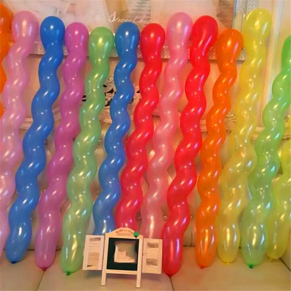 

Latex Strip Balloons Colorful Magic Air Giant Spiral Balloon with Balloon Pump Wedding Birthday Bachelorette Party Decorations