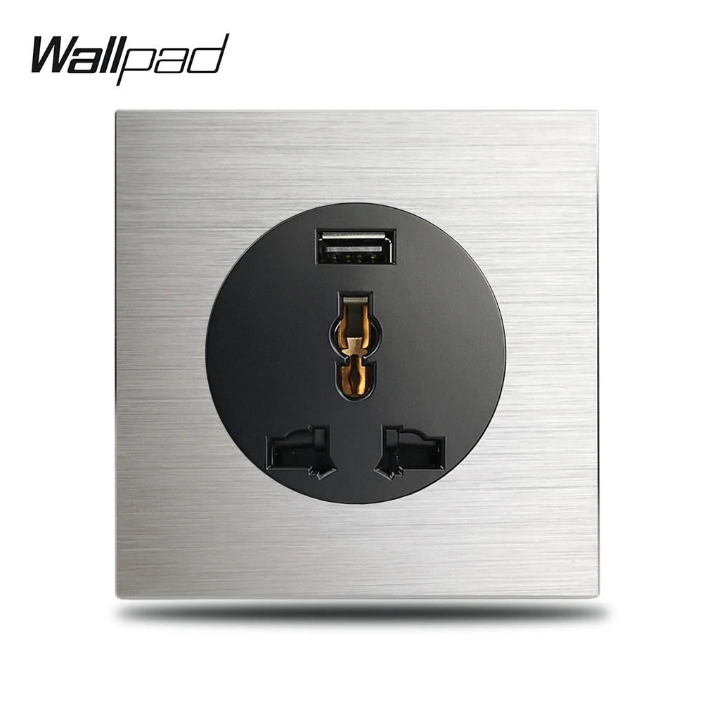 Wallpad L6 серый 2.1A Быстрая зарядка USB розетка Универсальная настенная электрическая