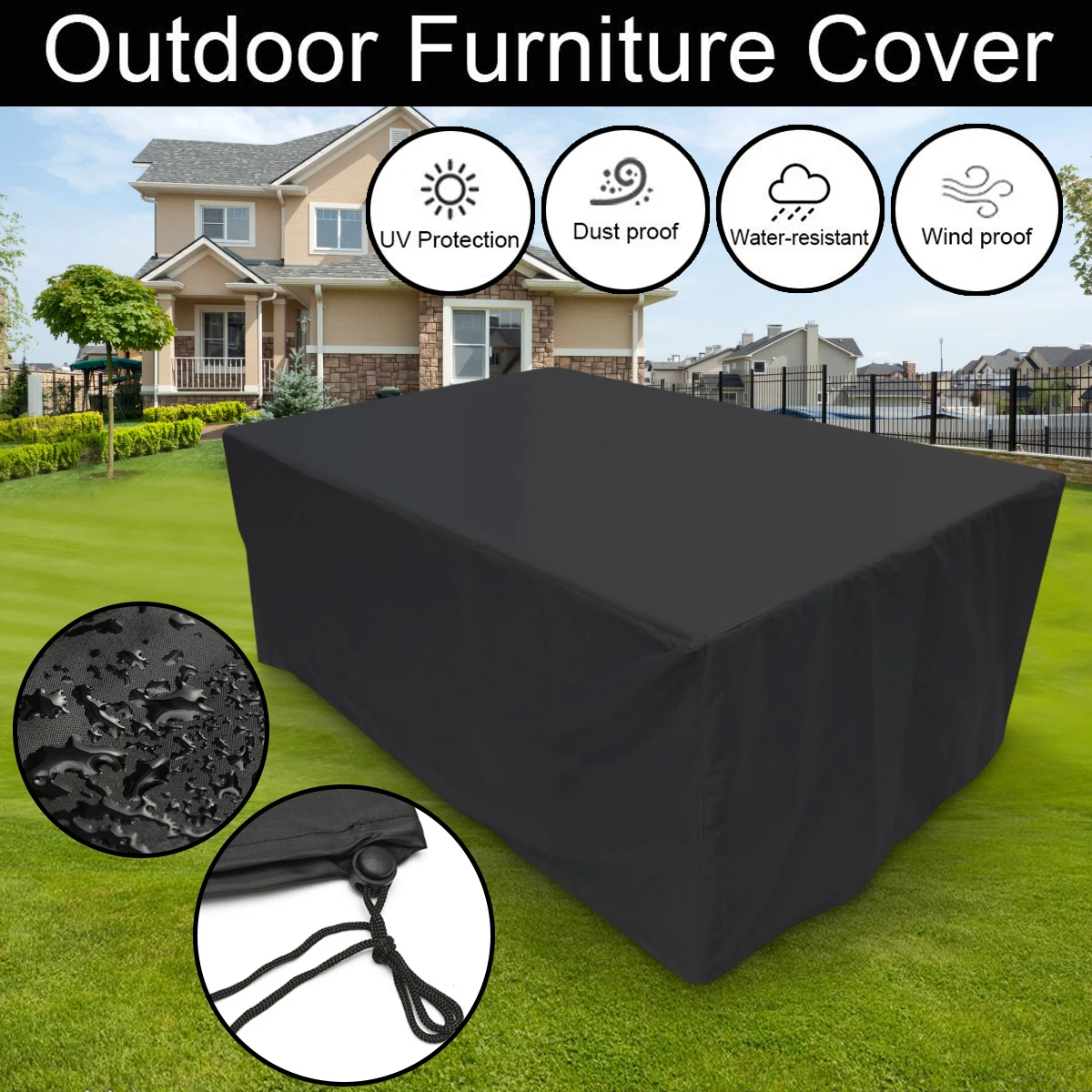 

4 Size Outdoor Garden Furniture Rain Cover Waterproof Oxford Wicker Sofa Protection Set Garden Patio Rain Snow Dustproof Covers