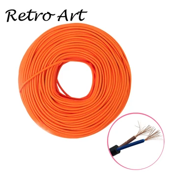 

Orange Edison Bulb Cable Braided Lighting Flex Antique Textile Light Cord Fabric Lighting Cable