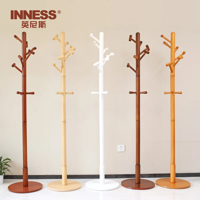 Innes wood floor coat rack hanger creative Coat hanger floor bedroom