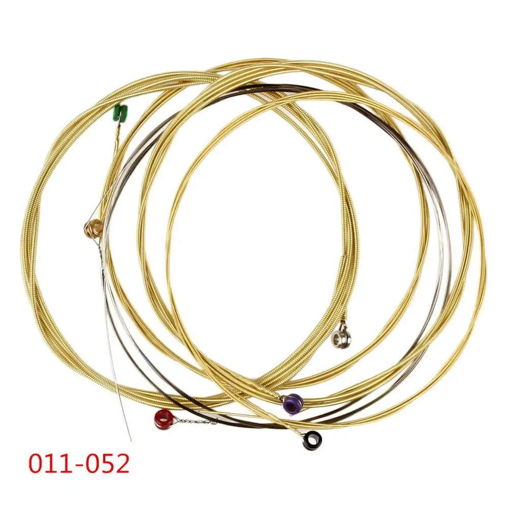 

New 6Pcs/ Set Acoustic Guitar String 011-052 containing Phosphor Bronze Strings Full Bright Tone & Normal Light