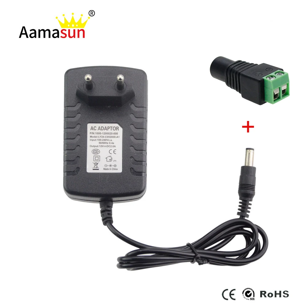 

light Switch Power Supply Charger Transformer Adapter AC 110V 220V to DC 12V 2A 3A RGB LED Strip EU US Plug 2.5*5.5mm jack