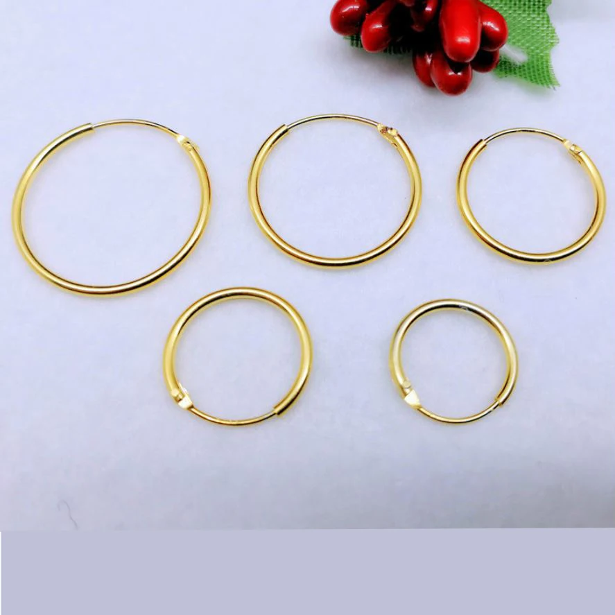 

Golden 925 Sterling Silver Hoop Earrings Plated With Gold For Women Men Round Circle Earrings Hoops Ear Rings Earings Jewelry