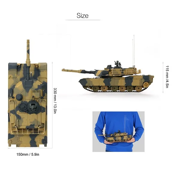 HENG_LONG_3816_124_USA_M1A2_Abrams_Airsoft_Battle_Panzer_RC_Tank_with_Programming_Function_320_Degree_Turret_Rotating_12