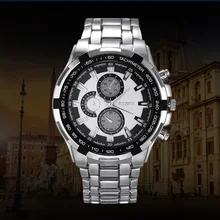 Роскошные деловые мужские часы Топ бренд Модные военные кварцевые наручные часы из нержавеющей стали мужские повседневные часы Reloj Hombre Новинка