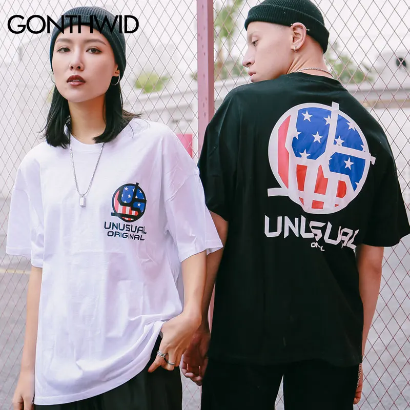GONTHWID/креативные уличные футболки с принтом в стиле хип хоп мужские летние