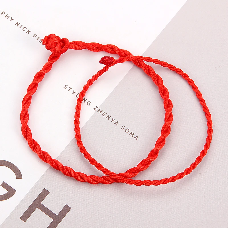 1 лот красный веревочный плетеный браслет ручной работы традиционный китайский узел восковой струны подарочные браслеты и ювелирные изделия для женщин и мужчин