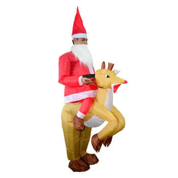 

Santa Claus Christmas Elk Inflatable Costume Suits Adults Cosplay Costume Holiday Party Decor Prop Xmas Gift