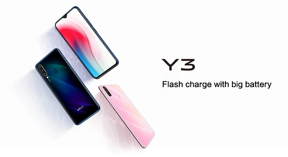 Vivo Y3 смартфон 4G ram 128G rom Face ID 6,3" полный экран капли воды Восьмиядерный MT6765 мобильный телефон