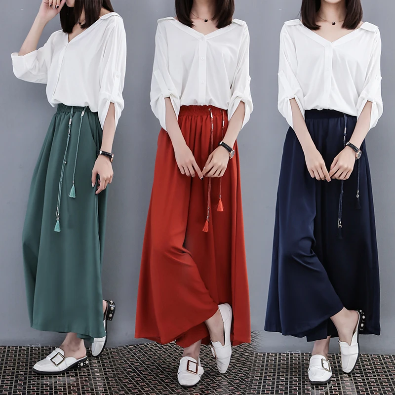 

Spring summer Women plus size 2 sets of versatile comfort new slim shirt wide-leg pants suits Western fashion two-piece women