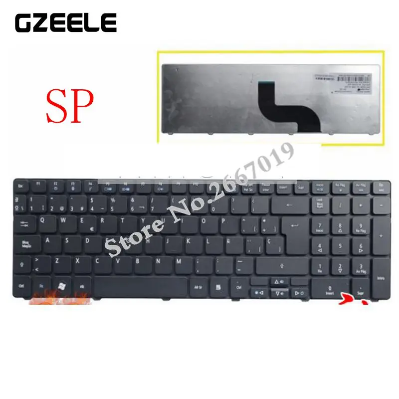 Новая клавиатура с испанской раскладкой для ноутбука Packard Bell Easynote TE69 TE69KB TE69HW LE69KB