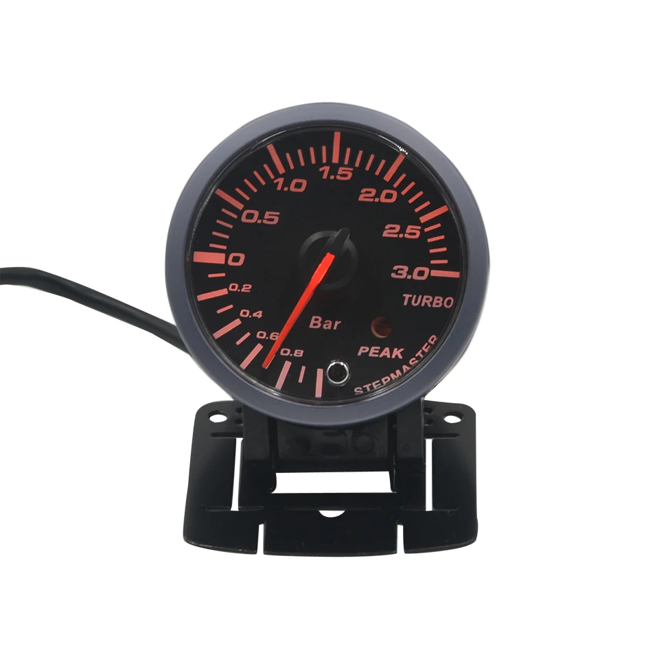 Preta do Carro Medidor de Pressão do Turbo Medidor de Calibre do Impulso Bitola Dragão 60mm Cara Luminoso Colorido 1 ~ 3 Bar Trubin Mete 11 Medidores Boost