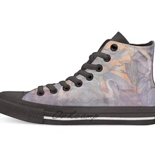 Женская обувь для кормления лебедей Elenore Abbott в винтажном стиле; Повседневная парусиновая обувь с высоким берцем; кроссовки; Прямая поставка