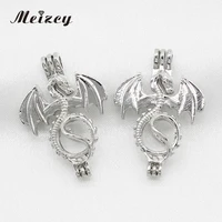 10pcs Silver Plated Flying Dragon Pearl Cage Diffuser Lockets Pendant for Aromatherapy Perfume Essential Oil Necklace Making 2