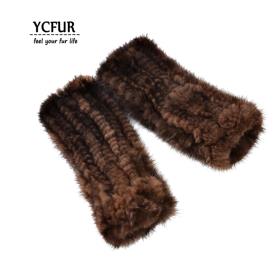 YCFUR Для женщин перчатки зимние ручной работы из натуральной норки перчатки Варежки женские милые перчатки без пальцев для Для женщин