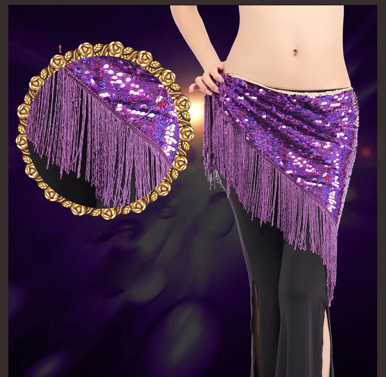 

Wholesale belly dance belt for girls belly dance hip scarf sexy tassel sequins belly dance belt women belly dance clothing