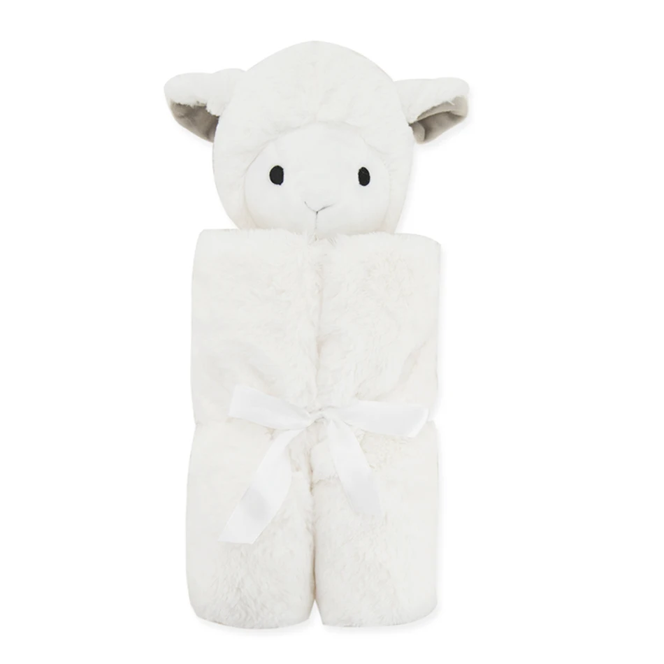 Мультфильмы детские спальные одеяла милые детские постельные принадлежности зимние одеяла для мальчиков и девочек Новорожденные теплые коралловые флисовые детские плюшевые игрушки - Цвет: 2layer white sheep
