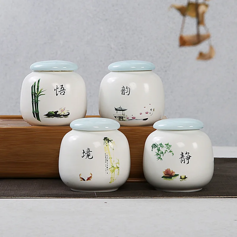 China Traditional Tea Culture Box Jar Food Storage Spice 8x8cm Kitchen Sugar galheteiro canister | Дом и сад