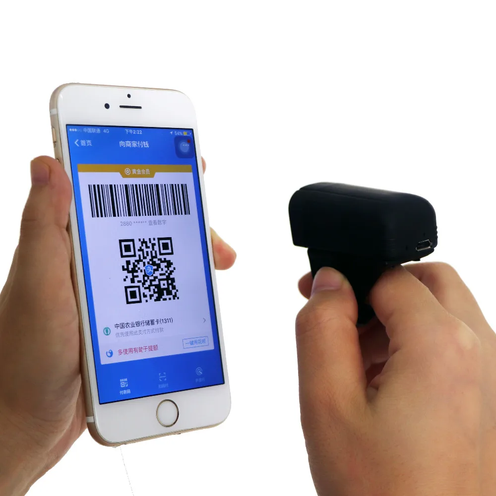 RS40 беспроводной мини qr-код носимое кольцо Bluetooth 2D сканер штрих-кода палец кольцо тип сканер